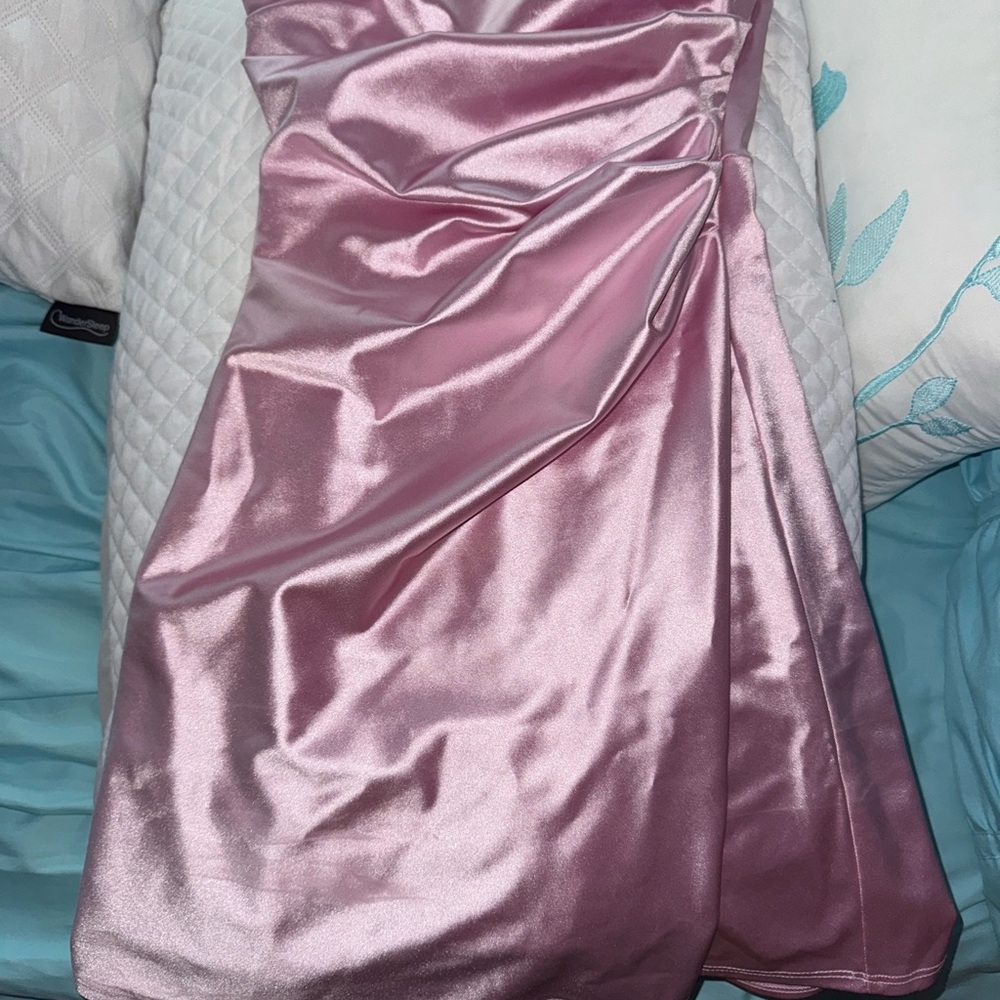 Elegant Pink Satin Dress